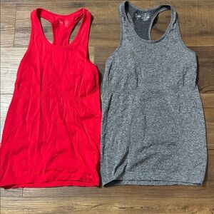 Stylish Red and Gray Racerback Tank Tops